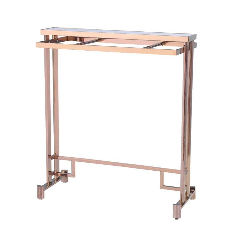 

Rose Gold bold display rack clothing store Zhongdao hanger floor type front hanging display rack parallel bar shelf