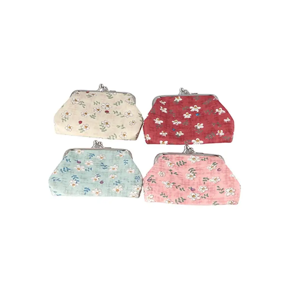 

Cute Flower Print Lady Women Retro Coin Purse Money Clip Clutch Bag Small Wallet