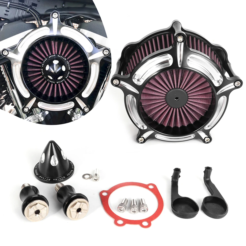 

Air Filters Black Turbine Motorcycle Air Cleaner Intake Filter For Harley Sportster Iron XL 883 1200 Forty-Eight Seventy-Two