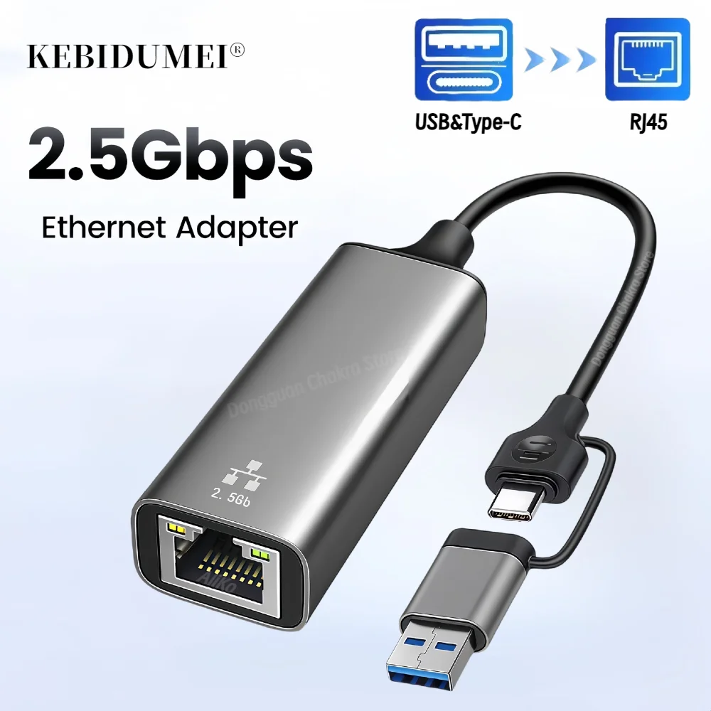 USB3.0 Type-C To RJ45 Gigabit Ethernet Network Card 2.5G 2500Mbps USB To Ethernet Adapter Drive Free For PC Laptop Win 7/8/10