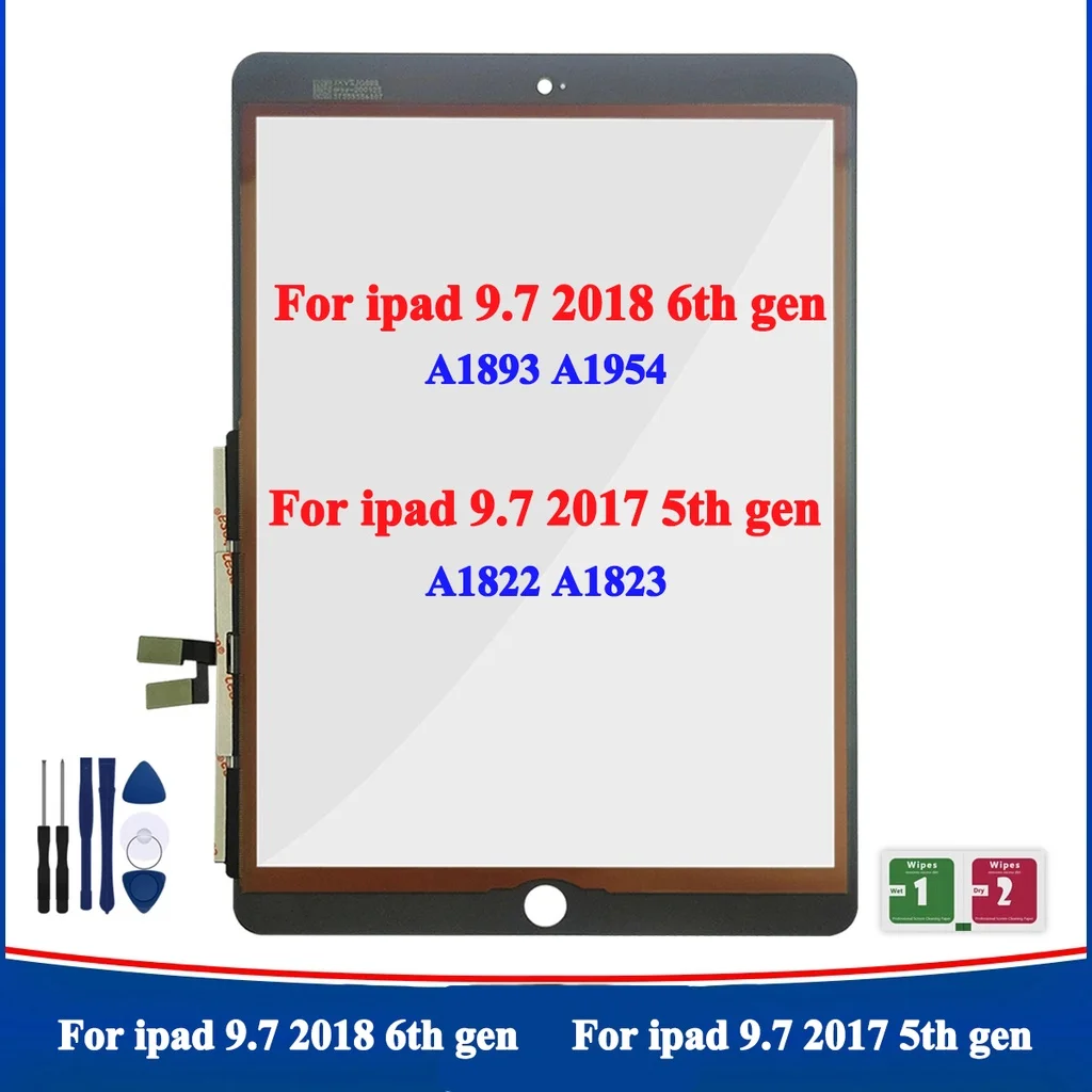 

Touch Screen Digitizer Glass Home Button Flex Adhesive For ipad 9.7 2018 6th gen A1893A1954 For ipad 9.7 2017 5th gen A1822A1823