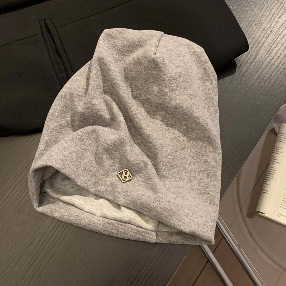 Elastic Slouchy Beanie Hat Thickened Breathable Korean Style Cap Solid Color Stretchable Warm Cold Headwear Outdoors