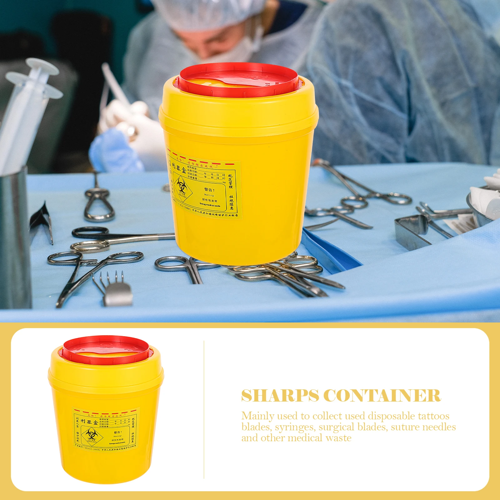 

2 Pcs Sharps Box Garbage Cans Small Container Round Disposal Plastic Containers