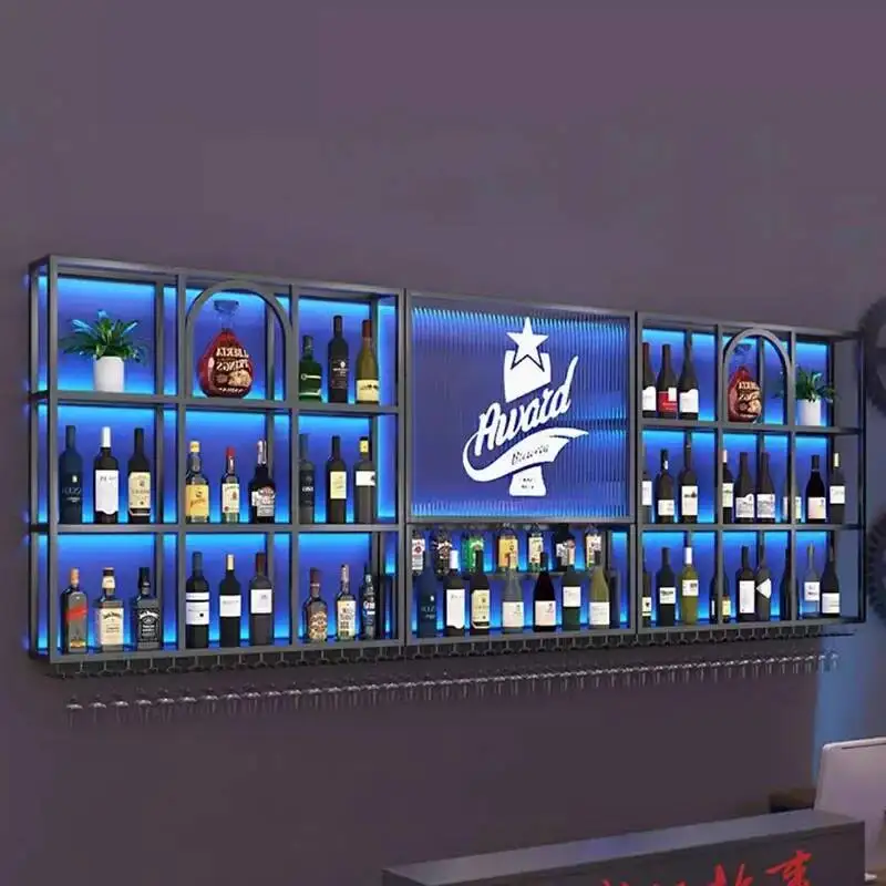 Garrafas penduradas cozinha armários de vinho exibição salão restaurante buffet rack vinho bebida comercial adega barzinho móveis para casa