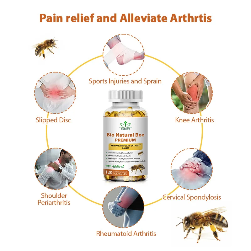 Bio Natural Bee Capsules Glucosamine Chondroitin Supplements Non GMO Gluten free for Men and Women