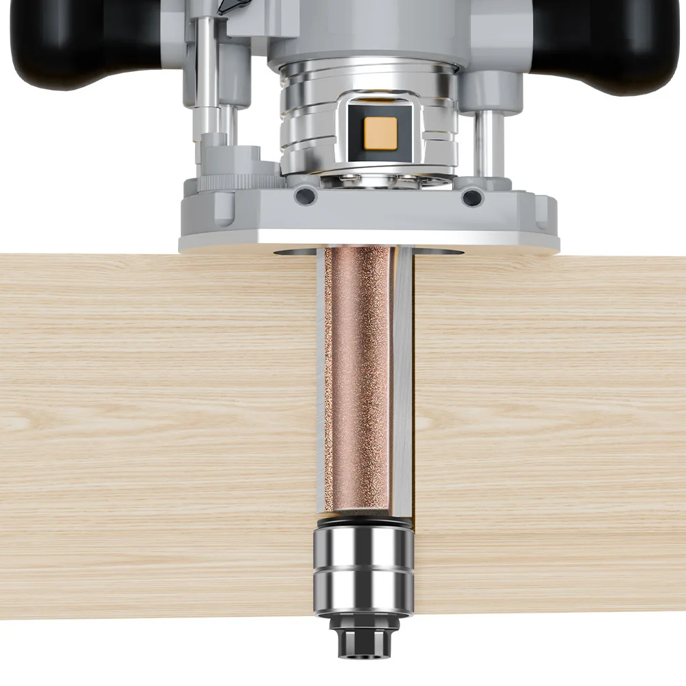 12 مللي متر 1/4in عرقوب مزدوجة تحمل فلوش تقليم بت راوتر بت المهنية النجارة قاطعة المطحنة ل الخشب بت مطحنة الوجه #2