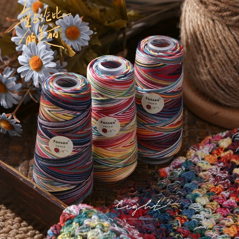 

10 шт., 500 г, летняя красочная хлопковая пряжа, органический хлопок для самостоятельного вязания, шарфы с шейным ремешком, свитера, другие изысканные ткани