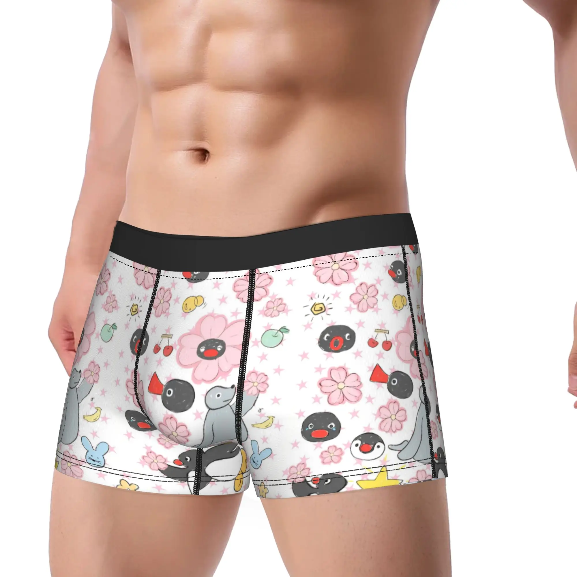 

Men Boxer Briefs Shorts Panties Noot Pingu Soft Underwear Penguin Cartoon Male Humor Plus Size Underpants