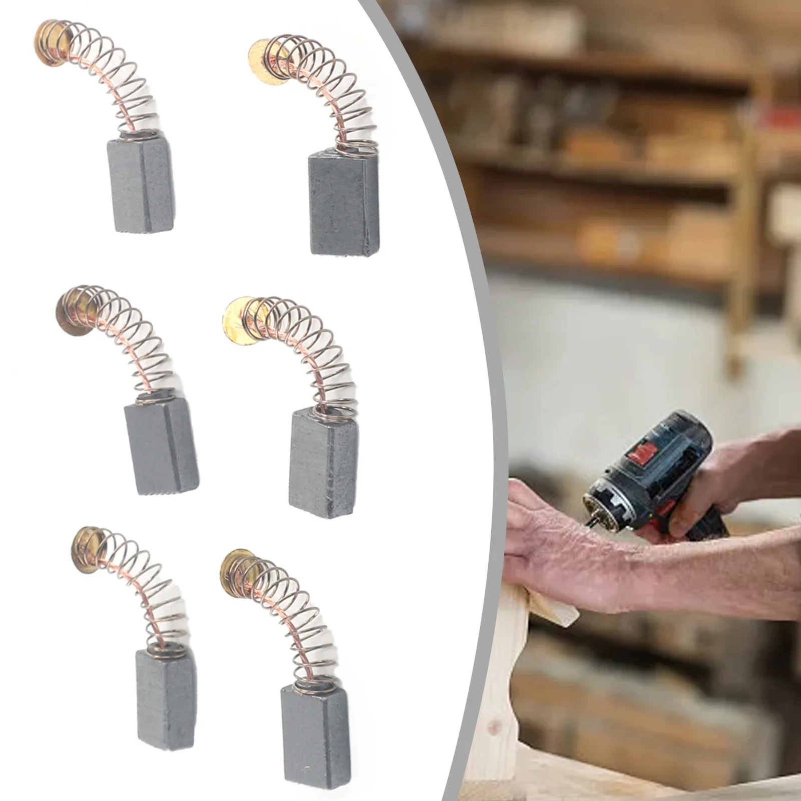 

Multifunctional Carbon Brush Replacement Set Compatible with For Electric Drills Angle Grinders and More 6 PCS