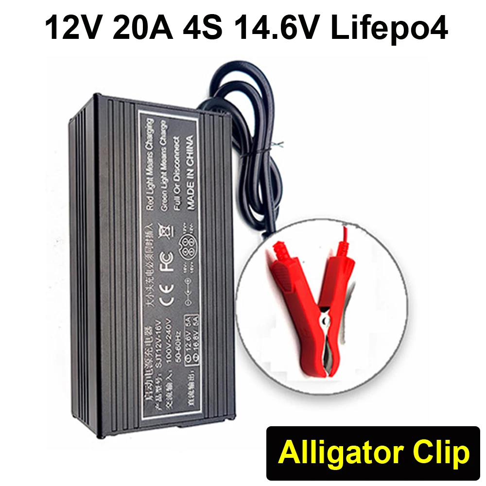 12V 20A Slimme Batterij Oplader voor Lifepo4 Lithium 4S 14.6V Snelle Oplader Voor ijzer Lithiumfosfaat batterij Opladen Pack