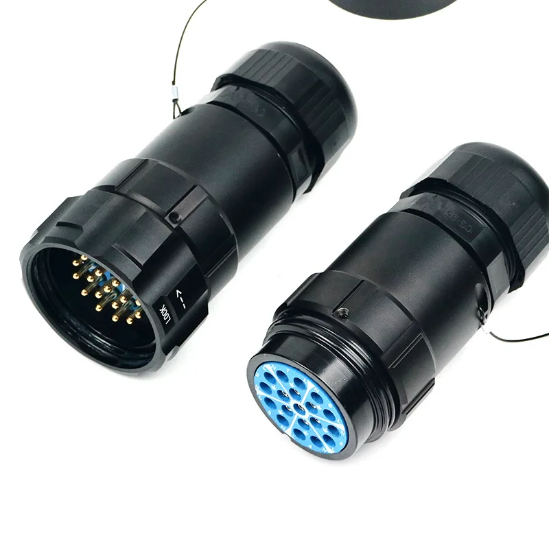 19-Core Female Plug Gold-Plated Copper Pin 19-Pin Power Cable Plug 16A Waterproof Signal Stage Light Plug Audio Video Connectors