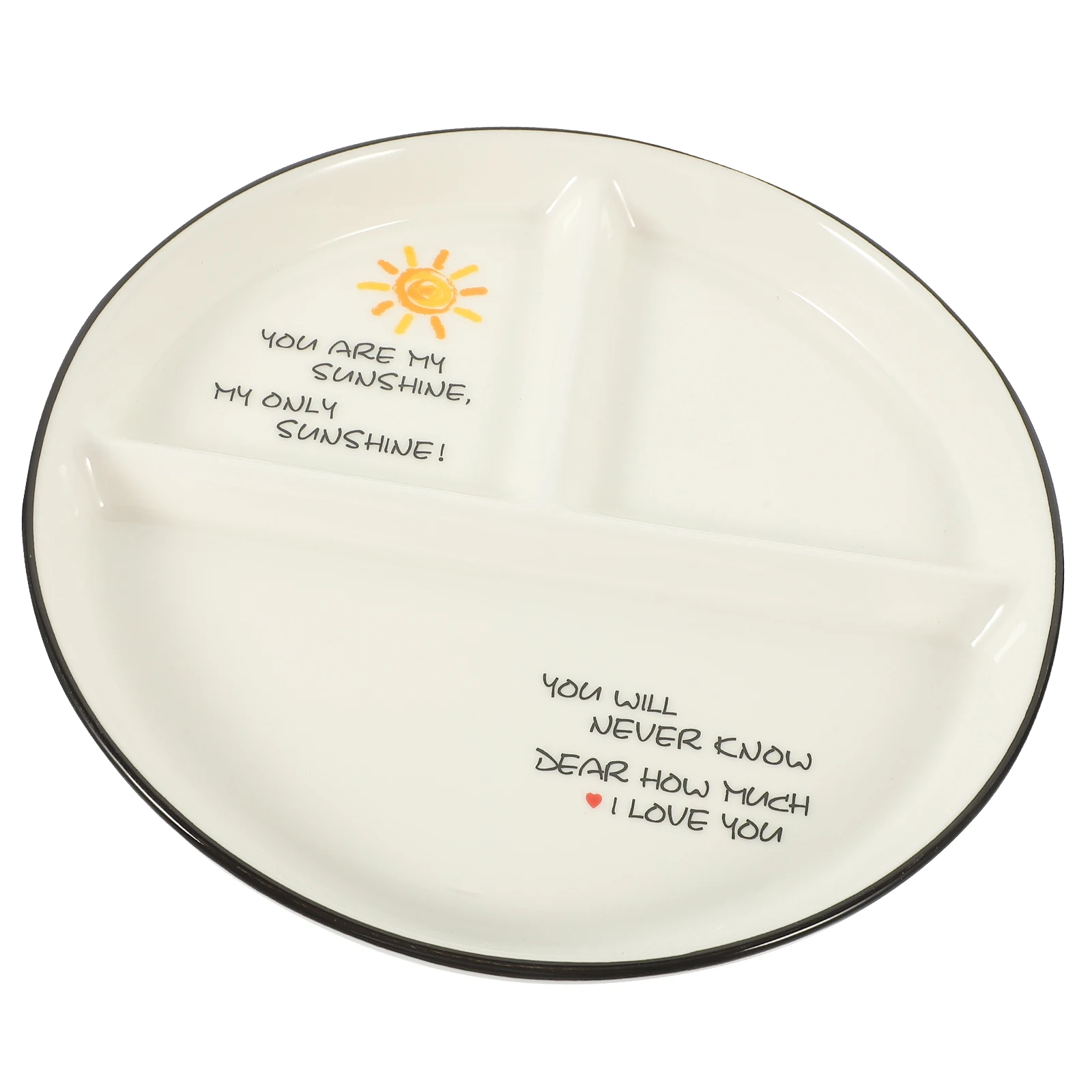 

Ceramic Divided Plate Smooth Surface Safe Portion Control Tray for Appetizers Salads Snacks Restaurant Home Use