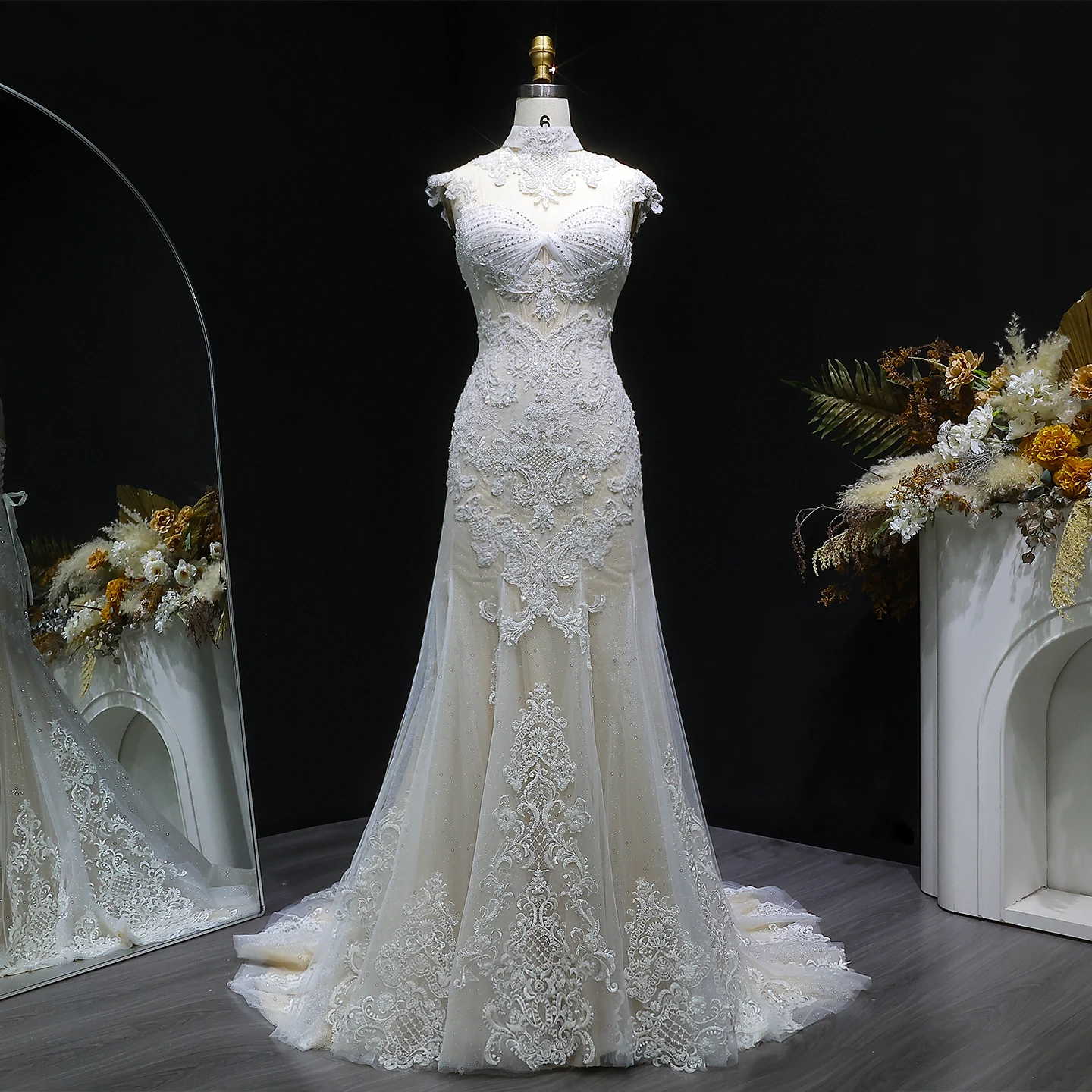 Sharon Said 2026 Elegant Off White Tulle Mermaid Wedding Dresses with High Neck for Women Formal Bride Gowns SW654 Customized - AliExpress 320 Sharon Said 2026 Elegant Off White Tulle Mermaid Wedding Dresses with High Neck for Women Formal Bride Gowns SW654 Customized - AliExpress 320