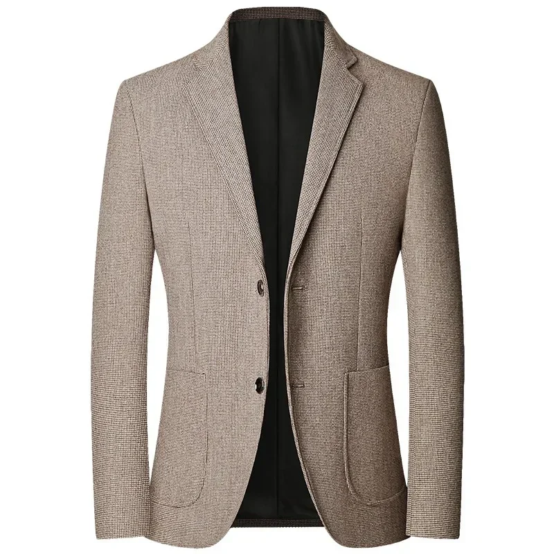 Blazer Autumn and Winter New Fashionable Middle-aged Business Casual Solid-color Wedding Host Men Outdoor Performance Blazer