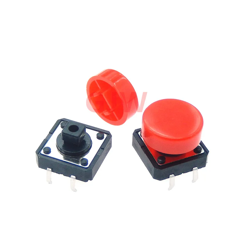 20pcs 11.8X5.6mm Tactile Push Button Switch Cap for 12*12mm DIP Micro tact Switchs A37 red black blue green white grey