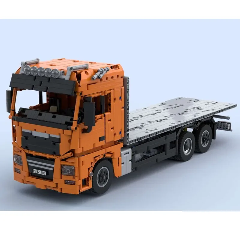 MOC-74152 RC Flatbed Truck with Trailer 1:17 Assembly Stitching Building Block Model3125Parts Kids Birthday Building Block Model