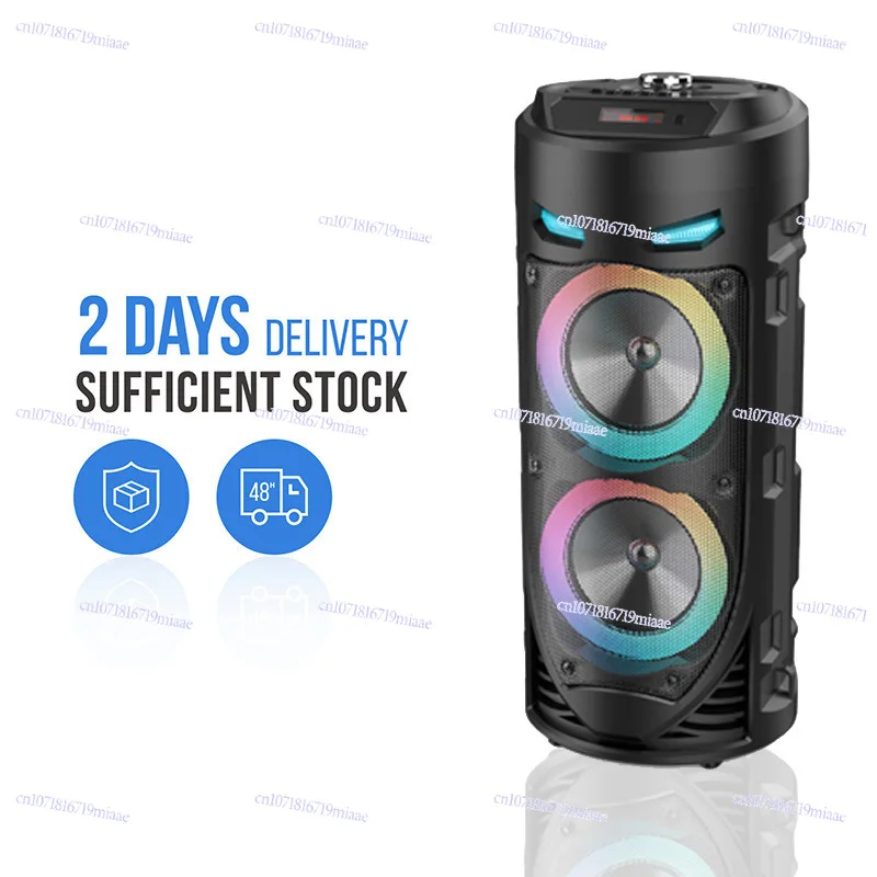 ZQS4239 Cross-border RGB Light Bluetooth Speaker Portable Dual Speaker Barrel Karaoke Outdoor Square