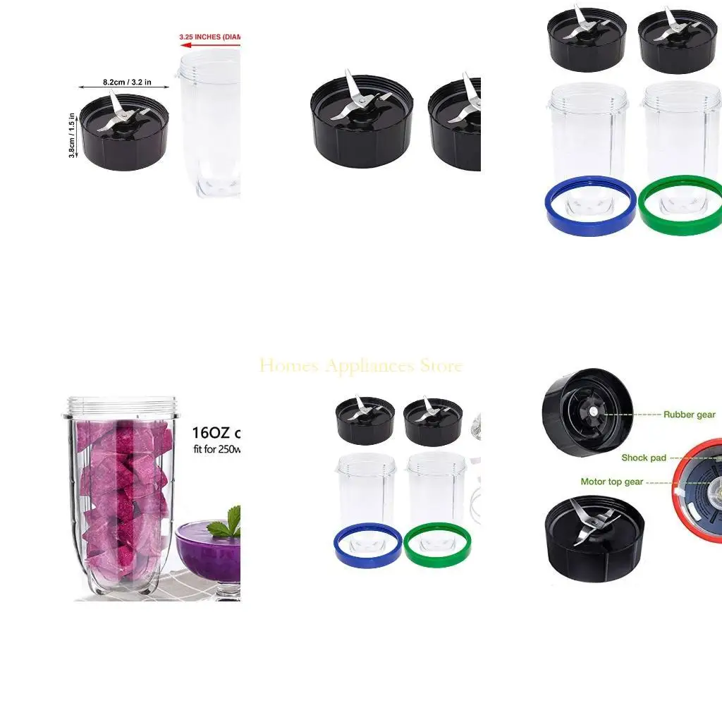 

D0AB 12 PCS Blade 16OZ Replacement Cup Set Replacement Part for 250W MB1001 Series Juicer Easy to Replace