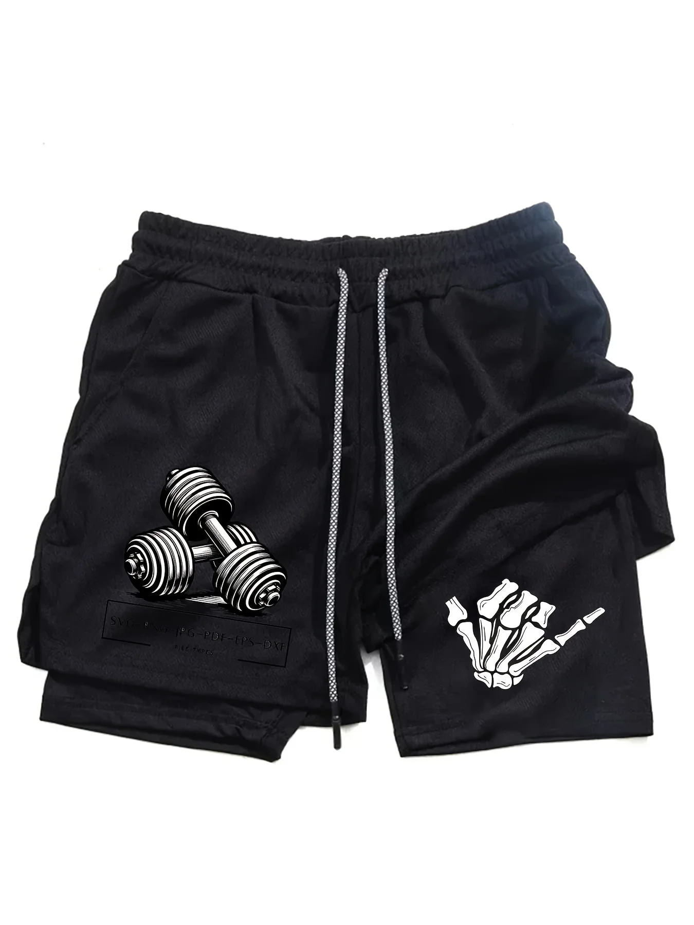 

Двухслойные спортивные шорты для фитнеса, мужские летние тонкие быстросохнущие дышащие тканые шорты, мужские спортивные штаны, одежда для тренировок в тренажерном зале