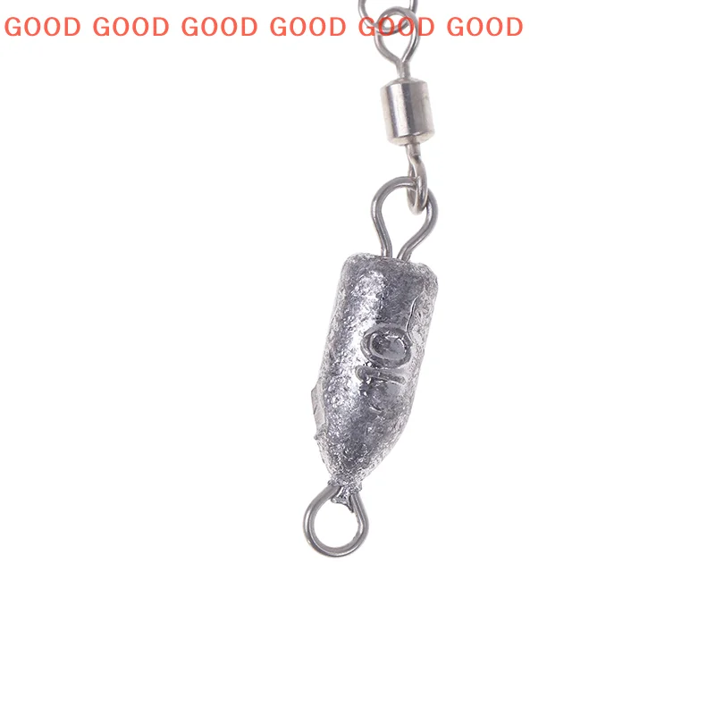 2 pçs pesos de pesca bala chumbada rolamento giratório com bloqueio snap conector 10/15/20/25/30/40/50/60g equipamento de pesca