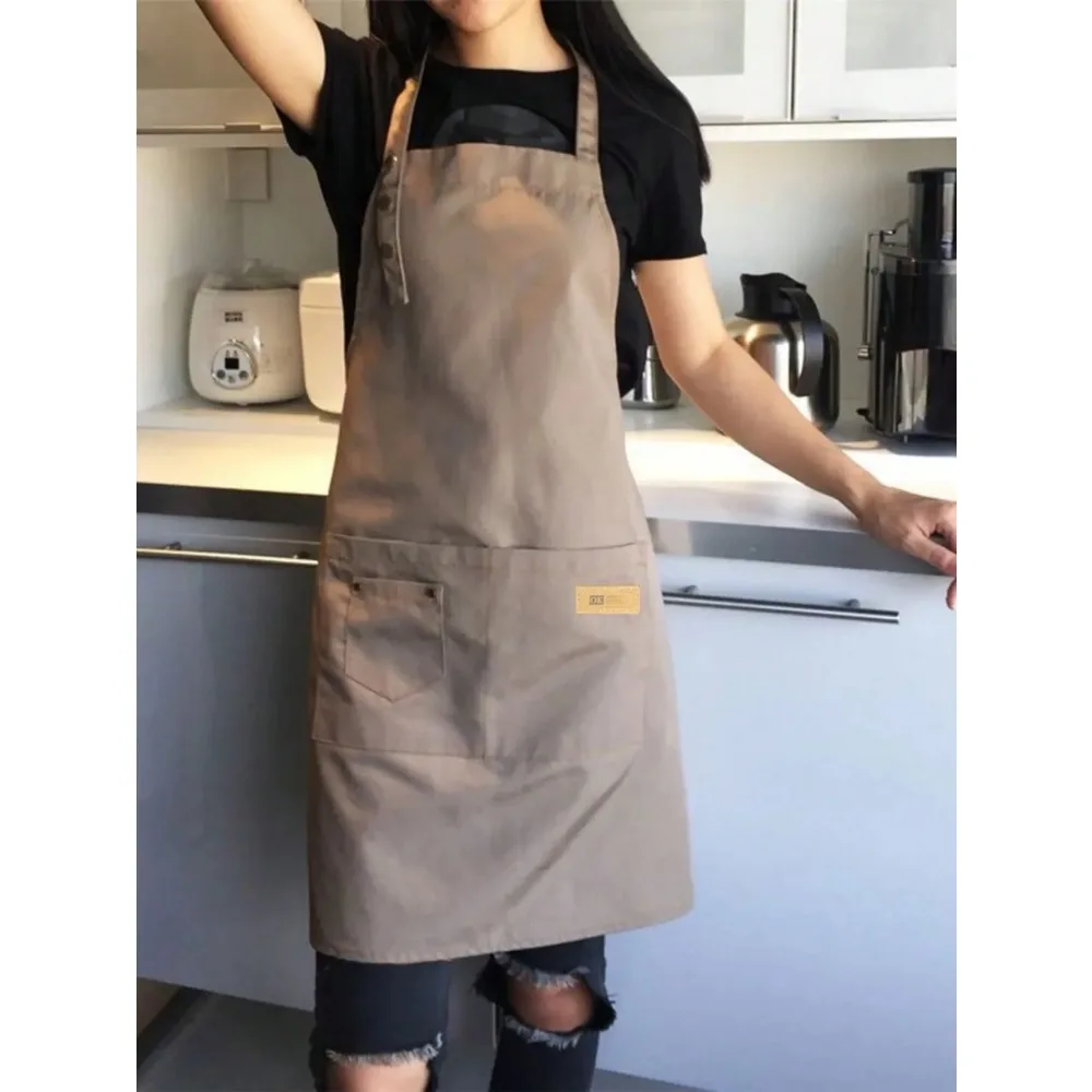 Fashion Canvas Kitchen Aprons For Woman Men Chef Work Apron For Grill Restaurant Bar Shop Cafes Beauty Nails Studios Waiter