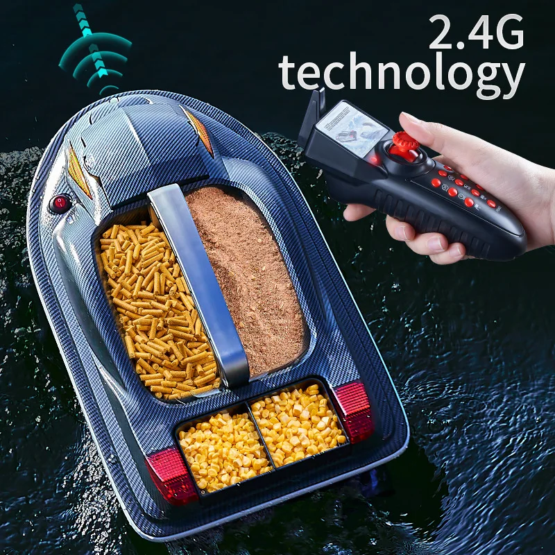 Neu eingetroffen: Dual-Motor 2,4G ferngesteuertes Nestboot, 7 Pfund Schwerlast RC Köderboot mit Nachtlicht zum Angeln