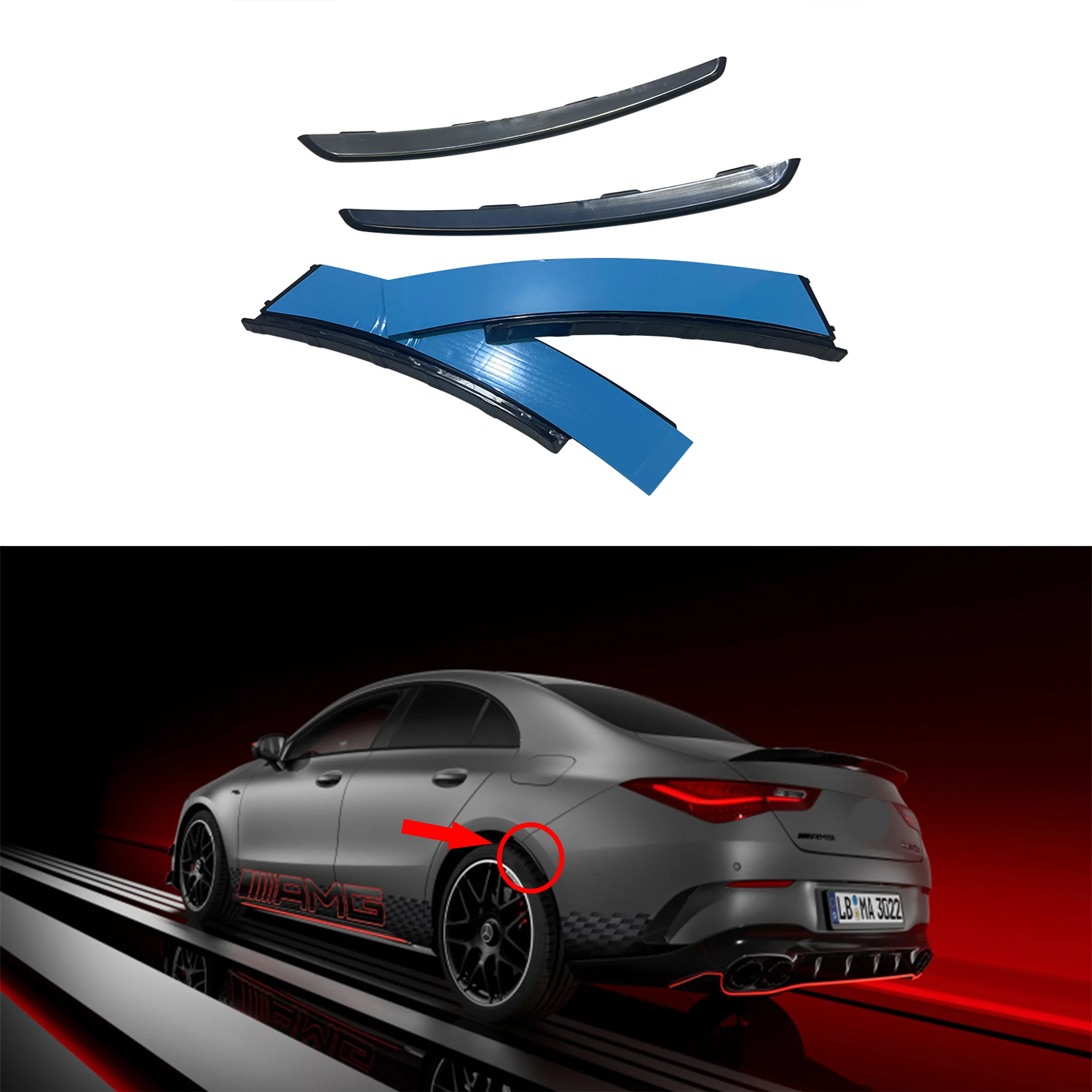 Carbon Fiber For Mercedes W118 C118 CLA45 CLA180 CLA200 CLA250 AMG 2020+ Rear Bumper Fender Flare Extension Wheel Eyebrow Lip