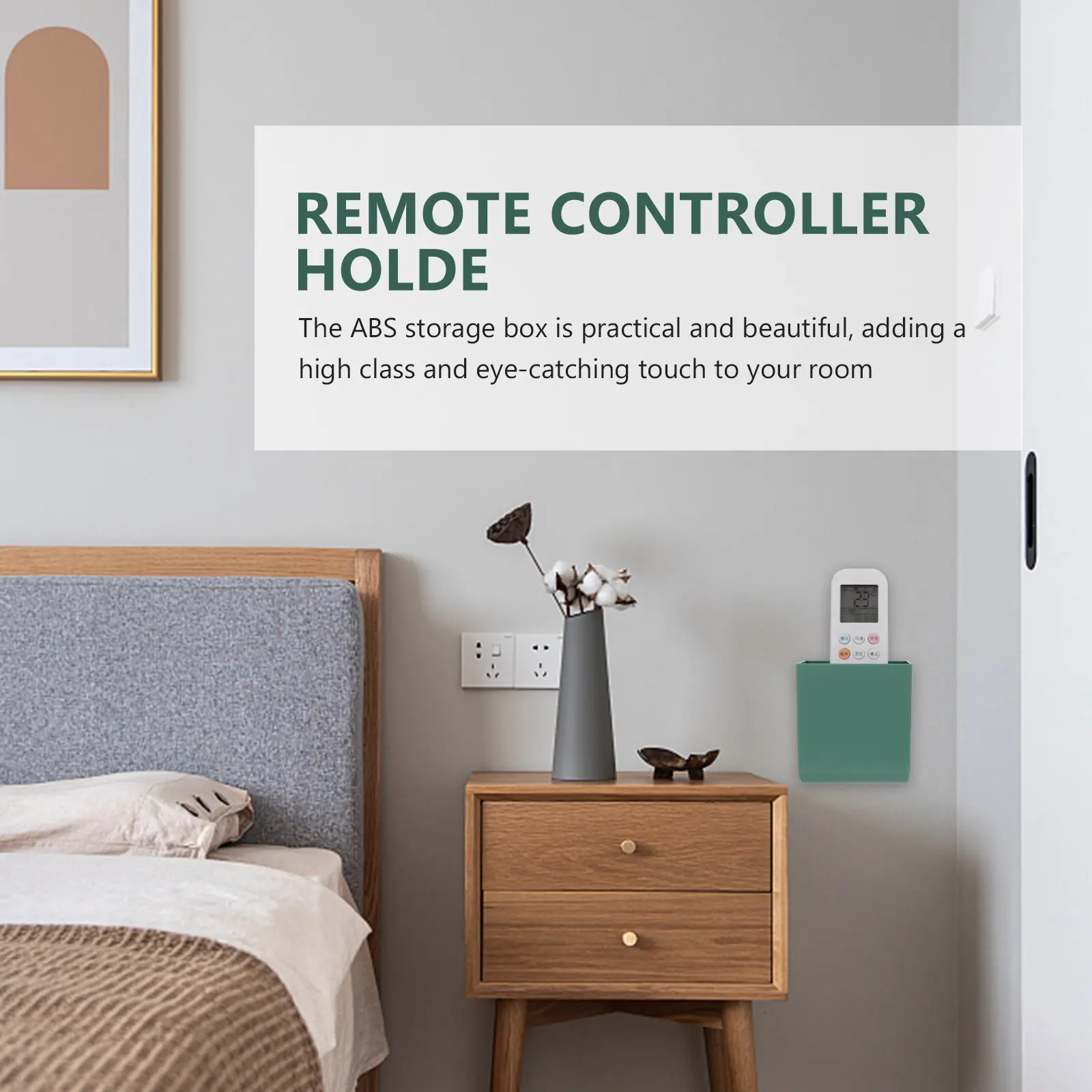 4Pcs Wall Hanging Remote Controller Storage Box Adhesive Multipurpose Organizer Rack Compact Size for Home TV Controller Storage
