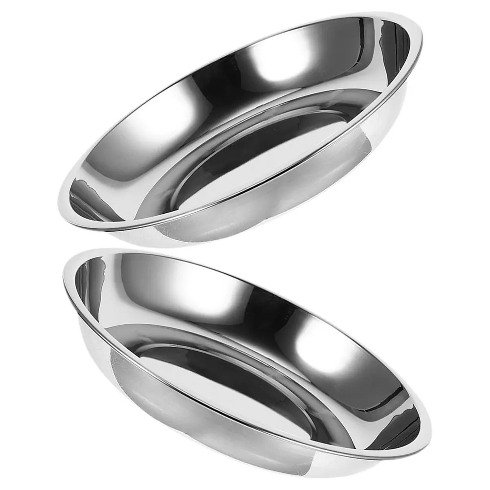 

2Pcs Stainless Steel Dog Bowl Large Capacity Reusable Pet Food Container Stable Bottom Simple Design for Home Or Pet Store Use