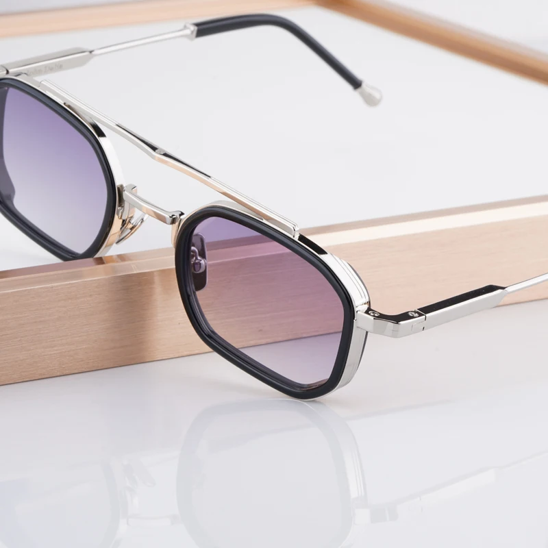 

Luxury Double Bridges High Quality Sunglasses Anthony Alloy Rectangle Original Brand Design for Men Women UV400 Classical Gafas