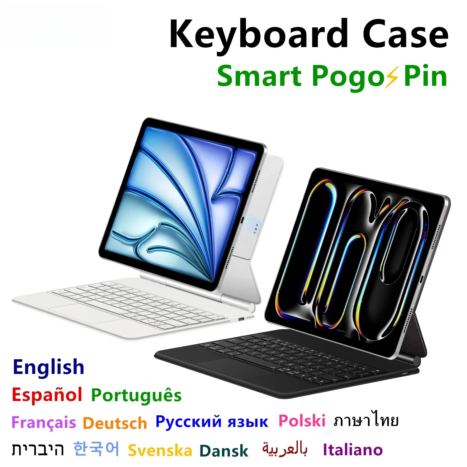 Magic Keyboard Case For iPad Pro 11 / 12.9 M4 13 Air 4th 5th 6th M2 M3 M1 3rd Smart Pogo Pin Direct Connection Backlight