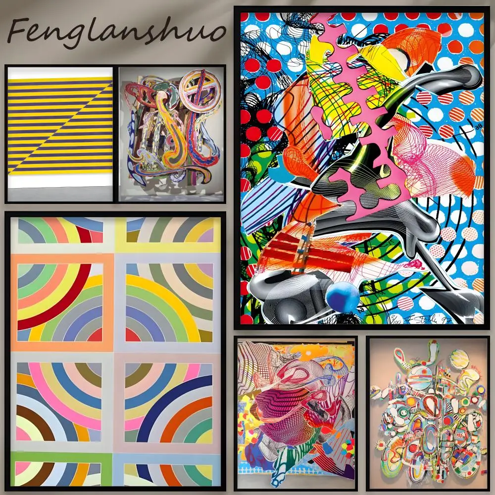 Póster de Painter F-Frank Stella, elegantes calcomanías de pared impermeables, autoadhesivas, para uso en todas las habitaciones, opción de regalo perfecta