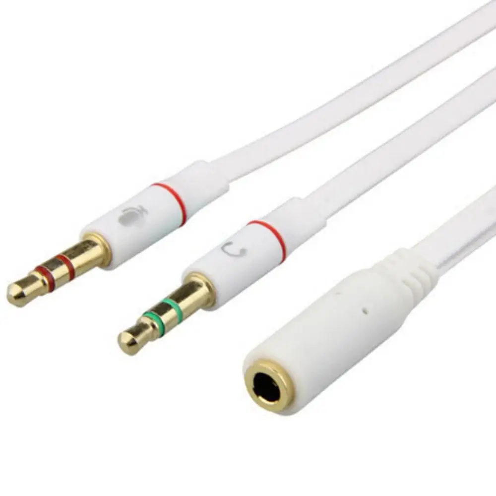Connected Cord Earphone 1 Female to 2 male Y Splitter Adapter Audio Cable 3.5 mm