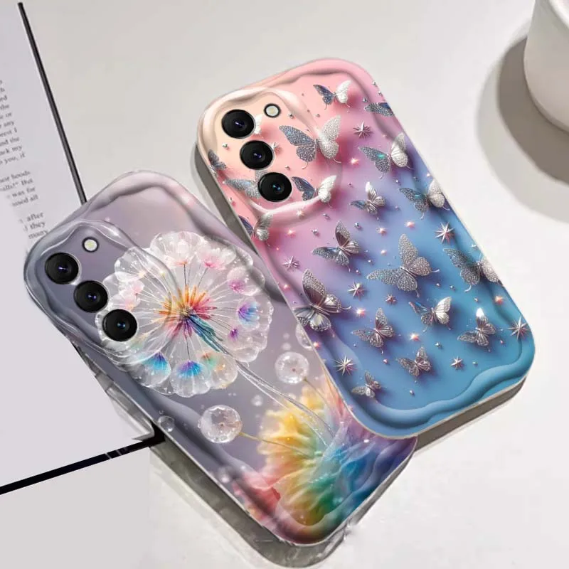 لون فراشة الحصان شعبية لسامسونج S25 S24 S23 S22 S21 S20 A04 A05s A05 A06 الترا زائد FE 5G موجة النفط جراب هاتف #2