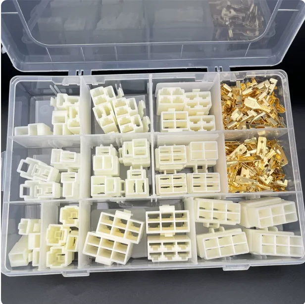 6.3mm Auto Wire Connector Kit 1P 2P 3P 4P 6P Male Female Plug Socket High Current Automotive Wiring Terminal Connectors Assortme