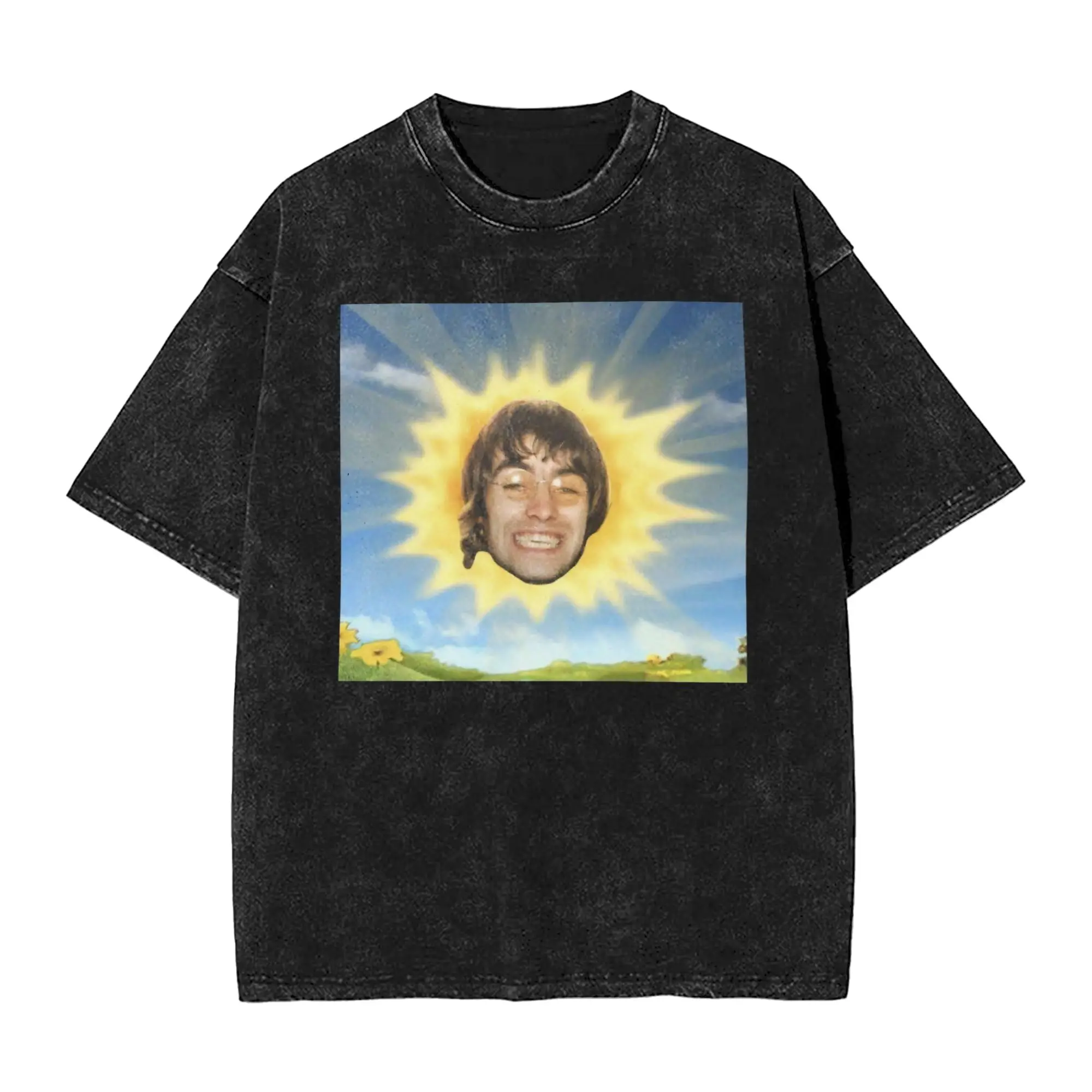 Liam Gallagher Shiiiiine Morning O-Oasis T Shirt Hip Hop Washed 100% Cotton Oversize T-Shirts Men Women Streetwear Tee Shirt