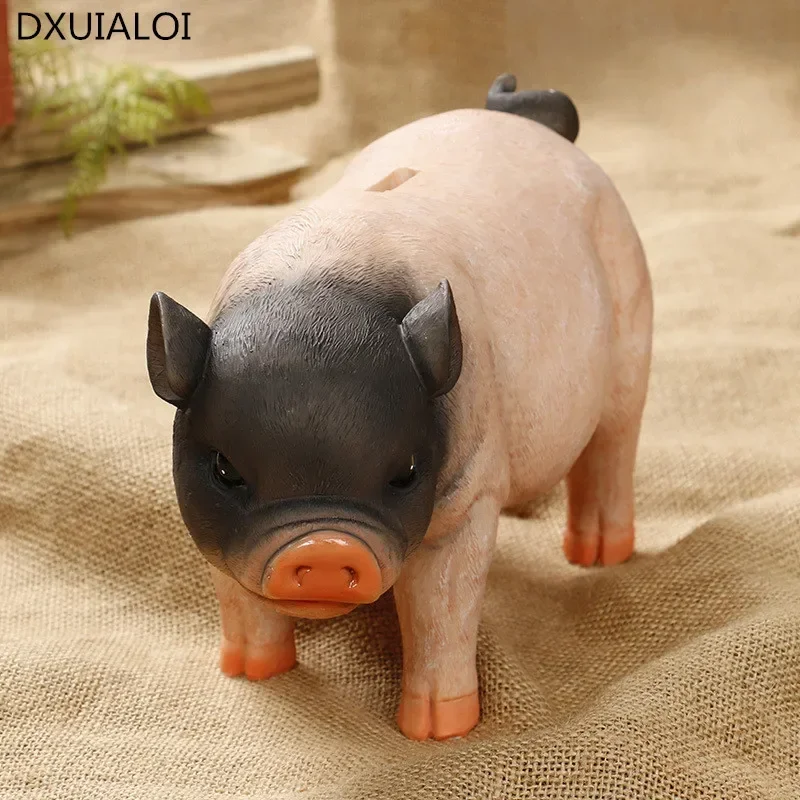 1pc Home decor super large capacity three color super cute pig piggy bank resin crafts ornaments Children's gifts Money Box