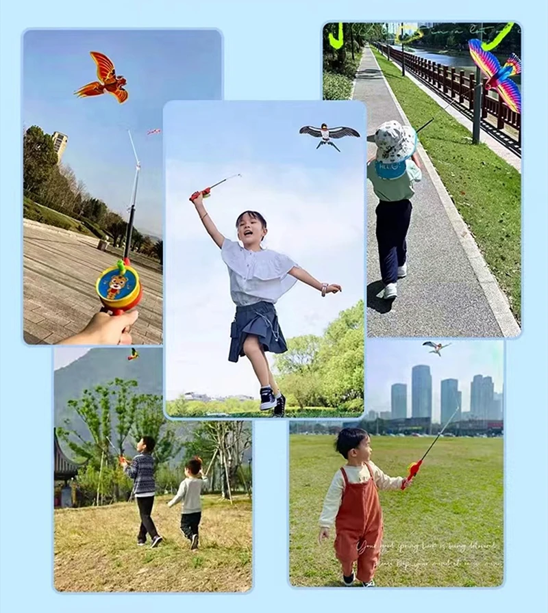Aquilone per bambini lenza da pesca volante aquiloni in PE Giocattoli da esterno vento aquilone in plastica aquiloni da spiaggia linea farfalla aquilone serpente koi weifang aquilone