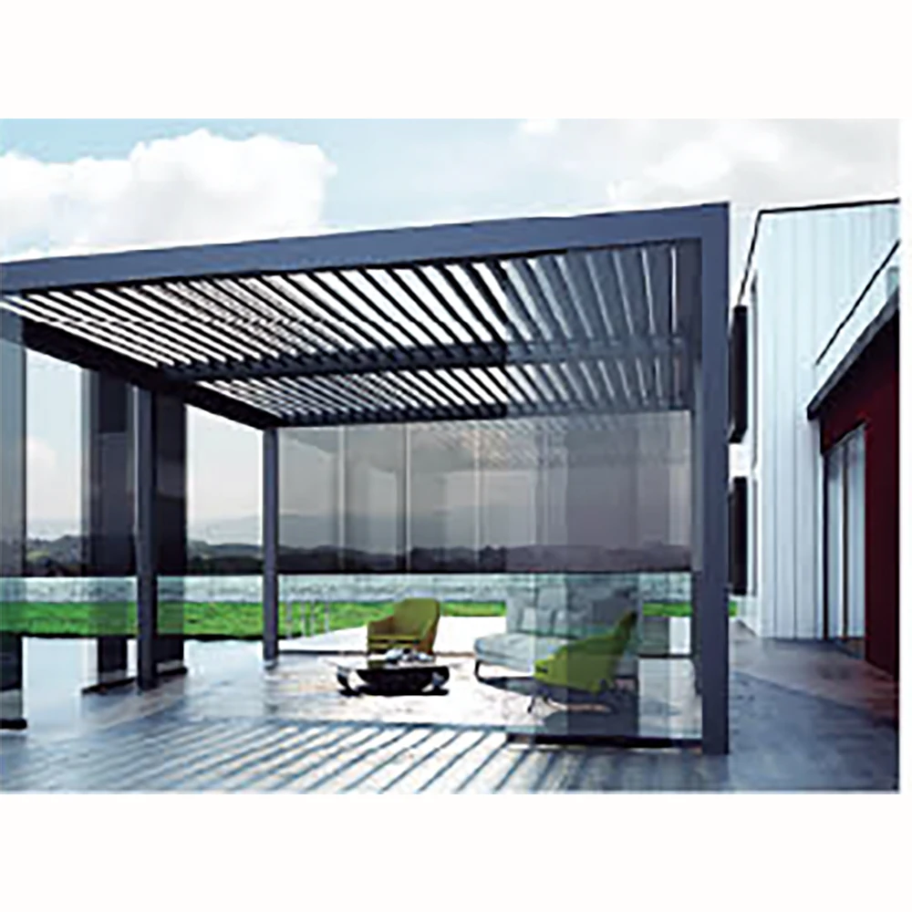 

Garden waterproof pergola external electronic control automatic intelligent aluminum roof