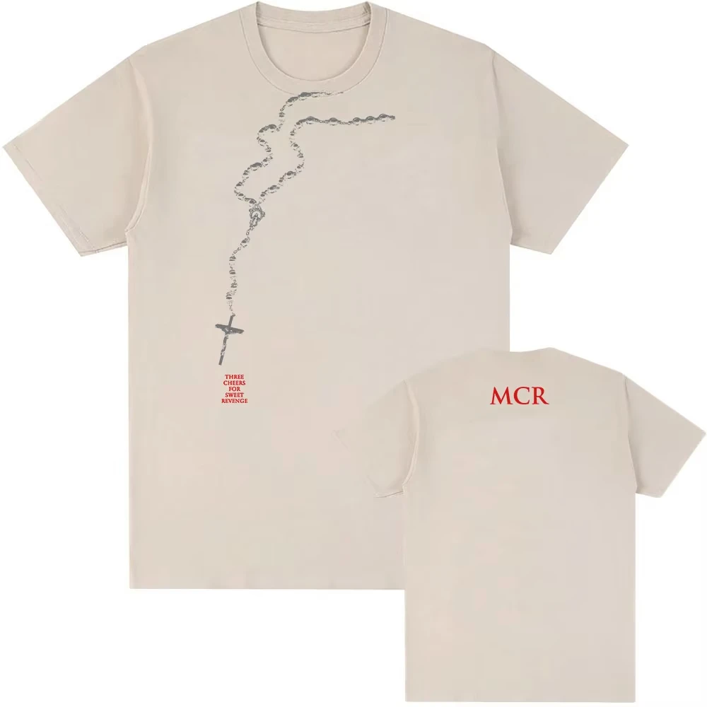 ثلاث هتافات لـ Sweet REVENGE تي شيرت روك باند بلدي الرومانسية الكيميائية بلايز قصيرة الأكمام القطن الذكور تي شيرت الشارع الشهير