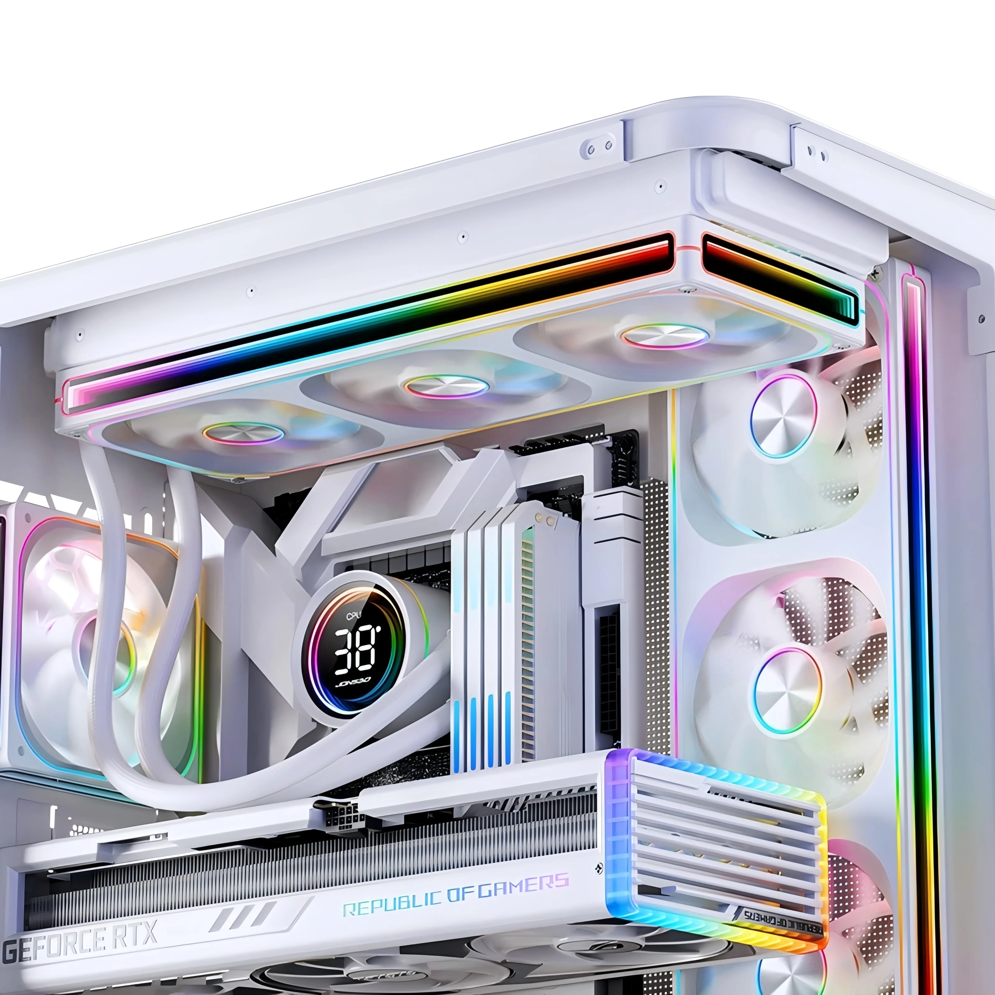 JONSBO ZA-120/240/360 ARGB 12/24/36CM chassis fan Motherboard lighting synchronization/Aluminum Nameplate/PWM Case fans image 6