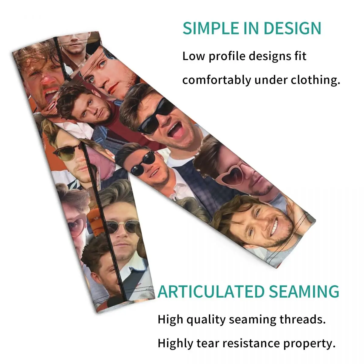 NiallHoran 사진 콜라주 야외 팔 슬리브 태양 UV 보호 커버 여름 사이클링 타투 슬리브