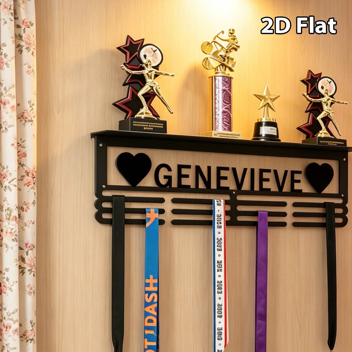 1Pc Custom Heart Design Metal Medal Holder Rack,Hang Metal Wall Art,Home Decor Sports Award rack storage rack,Birthday Gift
