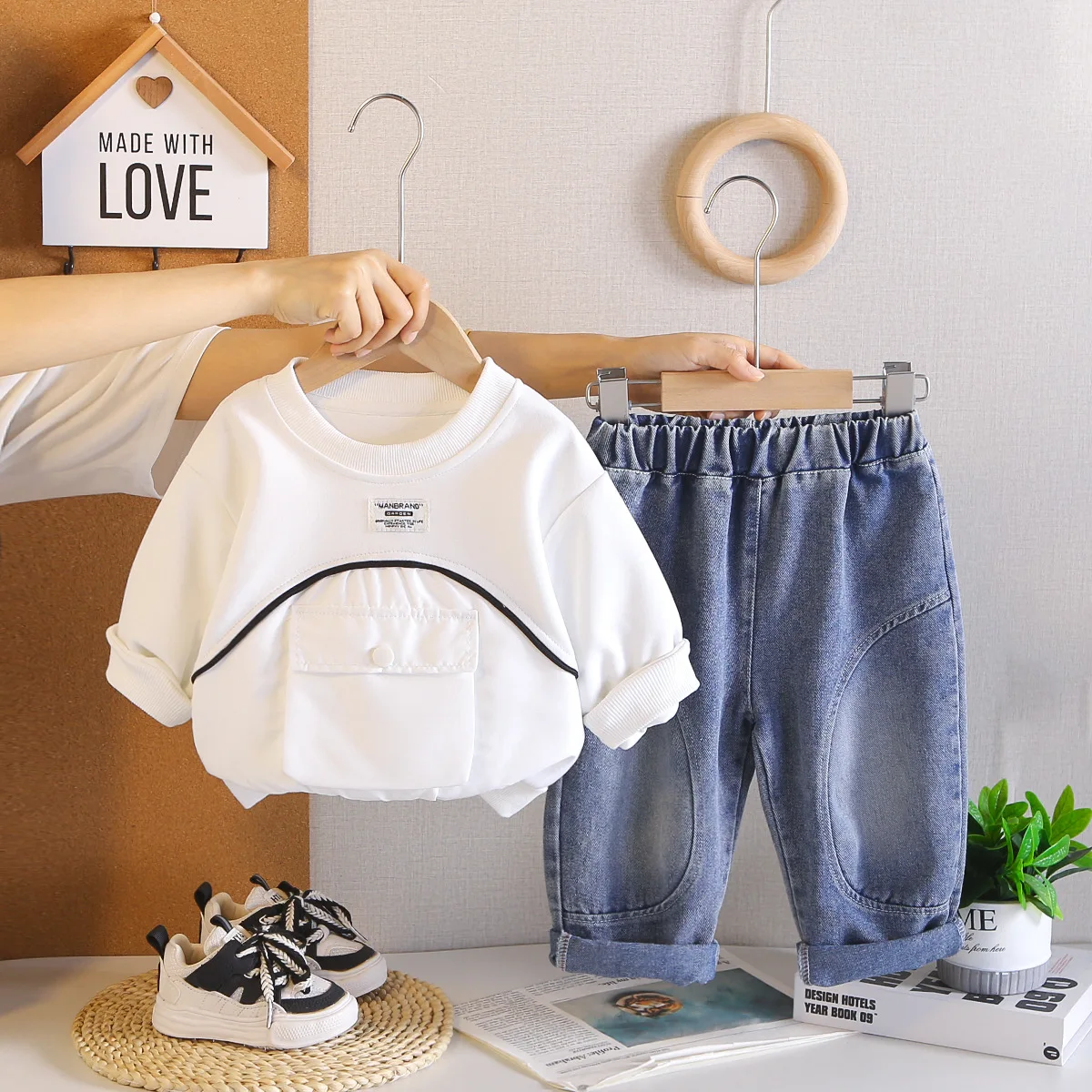 Children's Boy's Clothing 2026 Spring Autumn Baby Boy Clothes Korea Fashion Long Sleeve Tops and Pants Two Piece Set Kids Outfit