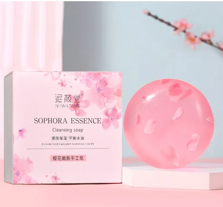 Fragrance Cherry Blossom Soap Cherry Essential Oil Soap Acne Removing Hand Soap Refreshing Oil Control Cleansing Soap