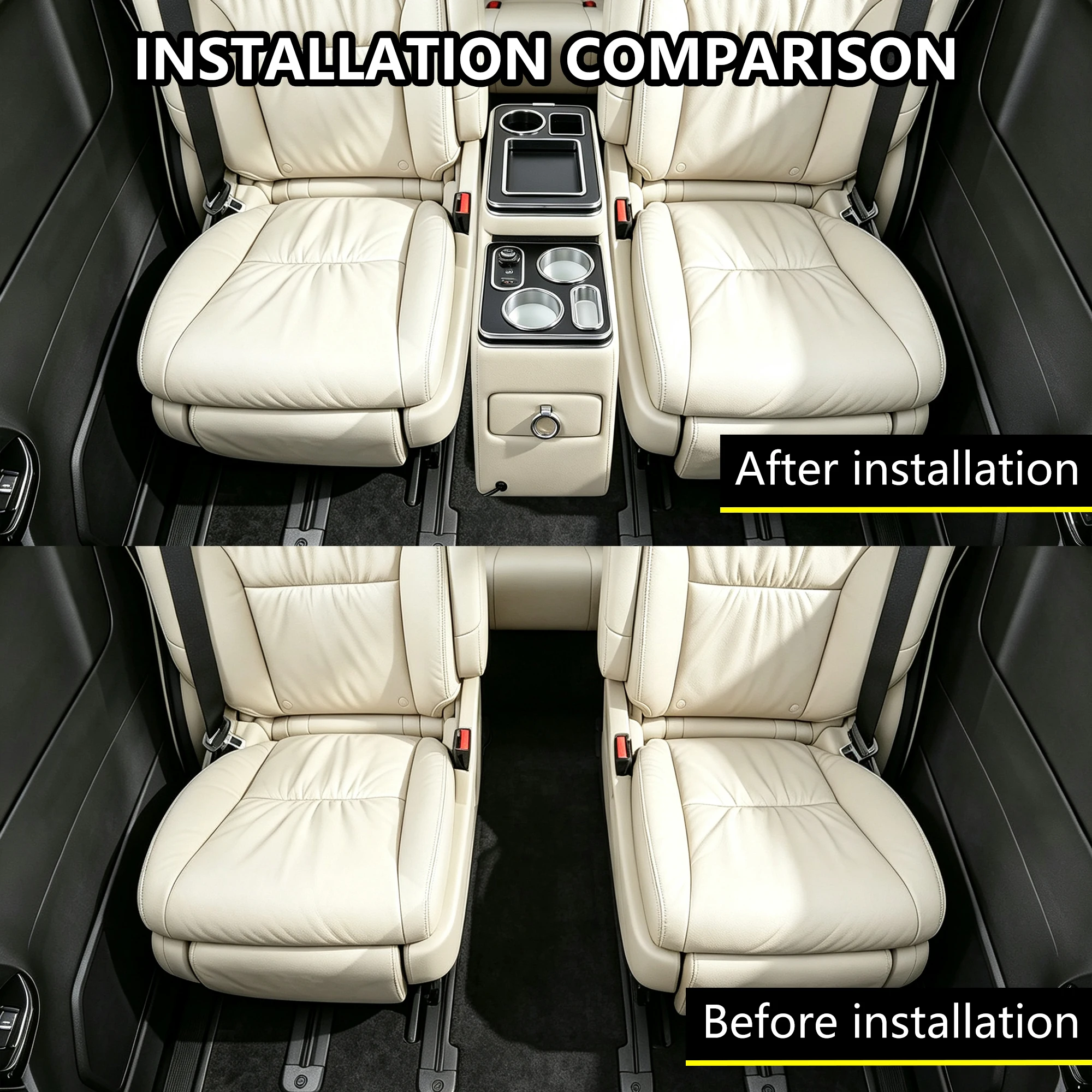 For Universal Car Middle Row Aisle Armrest Box Water Cup Holder Dedicated MPV Storage Box Armrest Center Console
