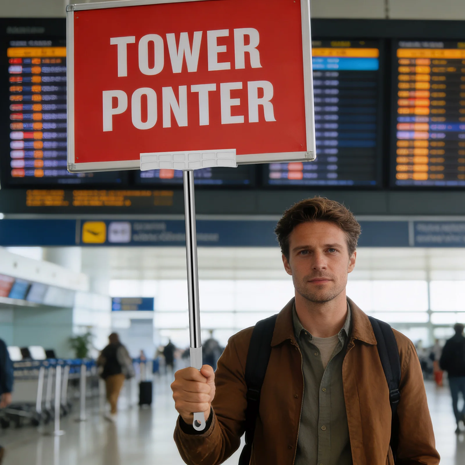 

Telescopic Retractable Stainless Steel Sign Holder Handheld Pole for Airport Pickup Sports Meetings Outdoor Signs Extendable