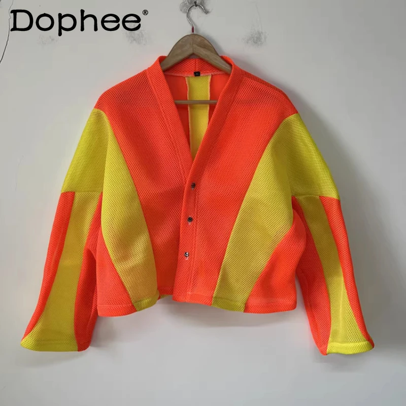 

Fashion Contrast Color Bright Tops Men Women 2026 Spring New Loose Comfort Sweatshirts Handsome Elegant Long Sleeve Sportswears