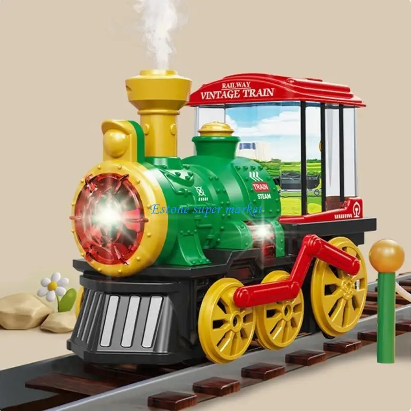 090B Children Adventure Theme Train with Light Sound Creative Play for Kids Playset Educational Puzzle Toy