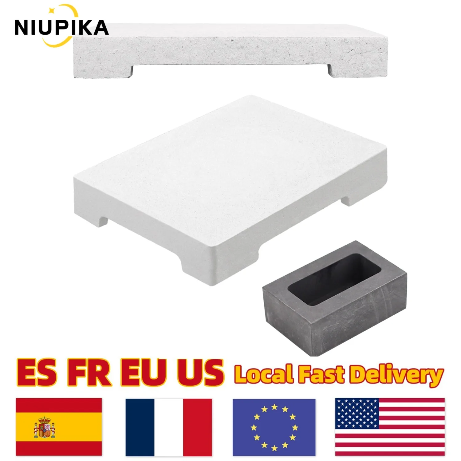 

200g Ingot Casting Mould With Refractory Brick Set for Gold Silver High Temp Resistant Brick Welding Block Oil Groove Tools
